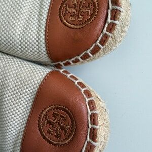 Tory Burch Cream and Brown Espadrilles